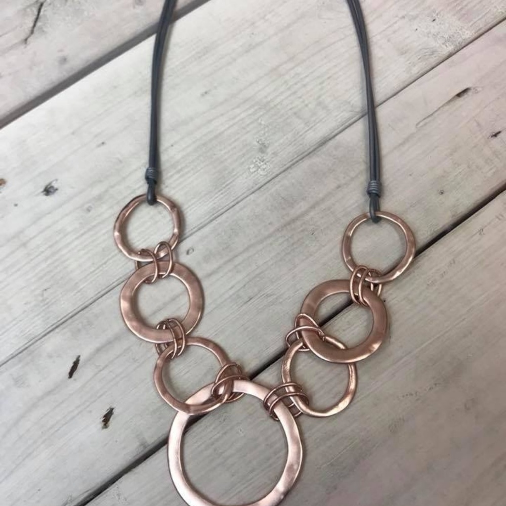 Grey and Pink Loop Necklace